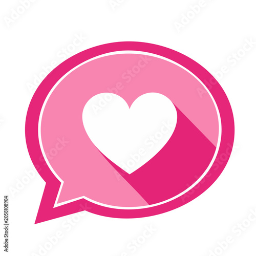 Pink heart icon in speech bubble