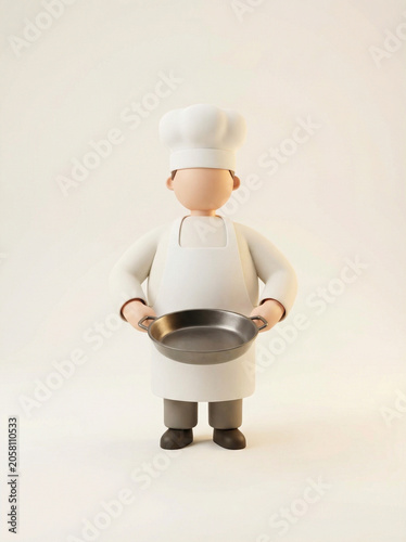 Conceptual 3D illustration of a serene figure meditating, representing a state of inner peace, mindfulness, and spiritual balance on a simple white background