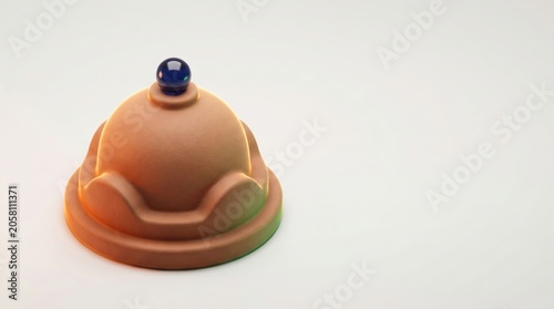 Traditional Mongolian hat with blue gem ornament, cultural artifact symbolizing heritage and tradition