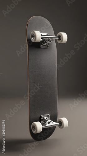 Clean Studio Shot Skateboard on Dark Background, Perfect for Sports Lifestyle Blogs and Youth Marketing Projects