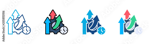 Operational Efficiency Icon Multiple Style Collection