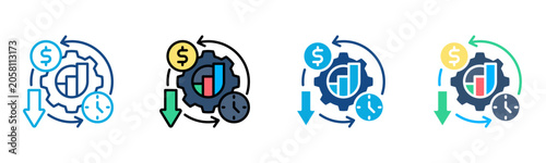 Photos Cost Optimization Icon Multiple Style Collection