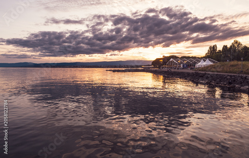 sunset over the river