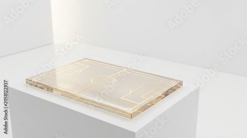Transparent Soccer Field Design on White Surface for Creative Projects