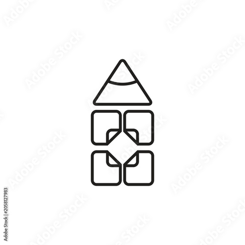 Stylized Document with Pencil Shape Icon