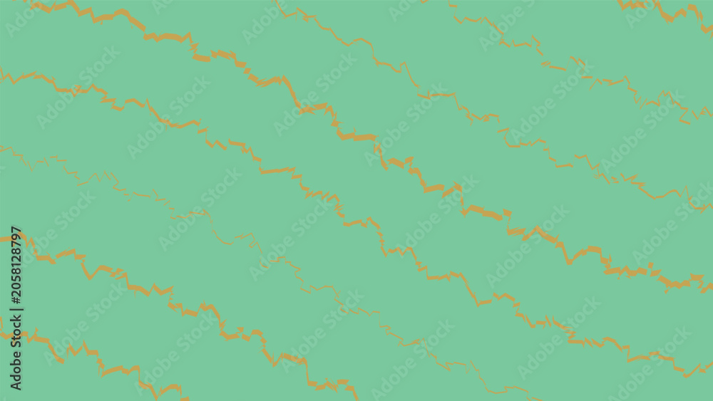 Fototapeta premium Abstract mint green background with orange diagonal wavy lines vector graphic design art.