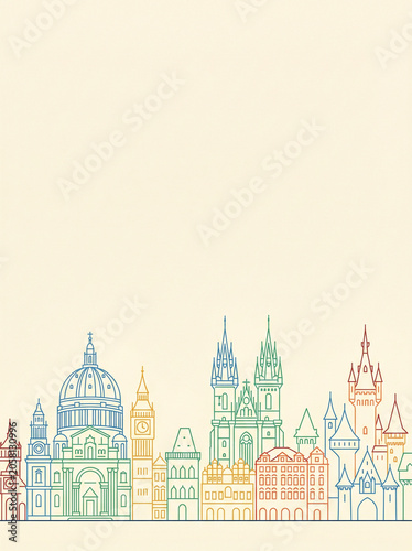 vector illustration of old city