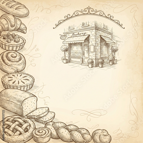 vector illustration of a vintage background with coffee beans