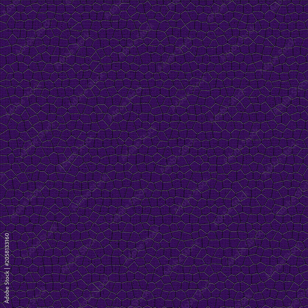 Fototapeta premium Elegant Dark Purple Textured Mosaic Pattern Background - Abstract Cracked Leather Surface