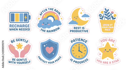 Photos Positive Affirmation Stickers for Mental Health and Well being