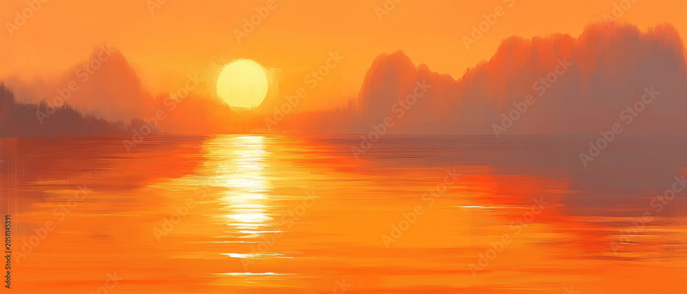 Fototapeta premium water surface at sunset