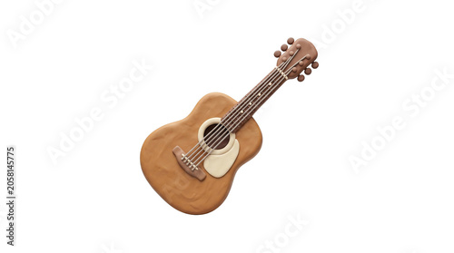 A guitar lies on a surface indoors