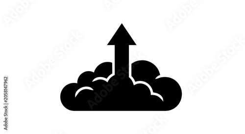 Black Cloud with Arrow Up.