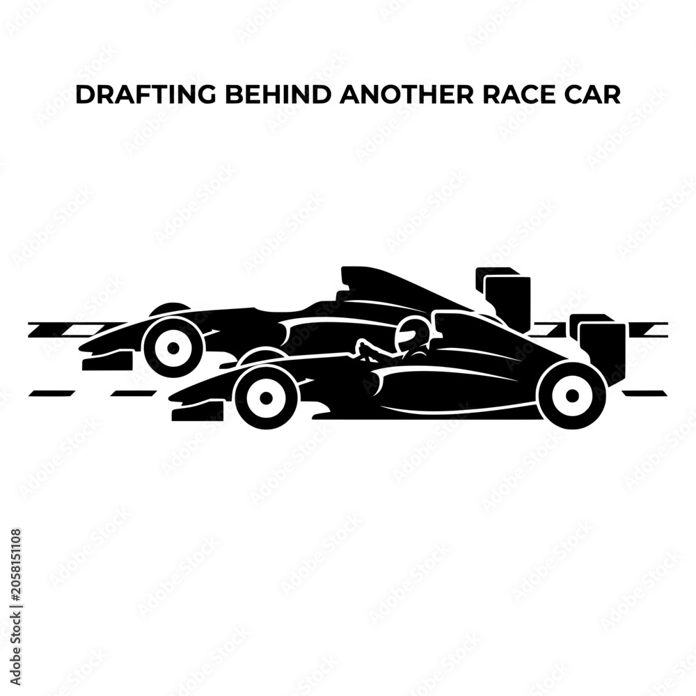 Obraz premium Two Formula One Race Cars Racing on a Track.
