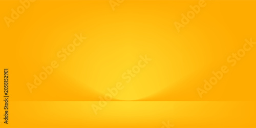 yellow background abstract with Gradient in empty room studio, Yellow empty room studio gradient used for background, yellow background studio with shine use for product shooting.