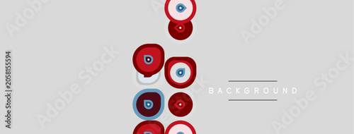 Foto Abstract design features colorful eyes, stacked vertically against gray backdrop
