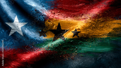 Freedom Day June 19 banner with Pan-African colors and national symbolism. Concept of emancipation, Black history, cultural heritage, equality and celebration.