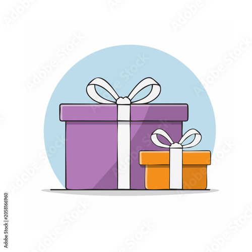 Flat Design Gift Boxes with Bows