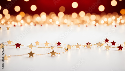 metallic gold and red star ...
