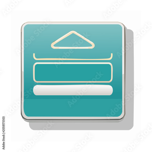 Cloud upload icon in flat design