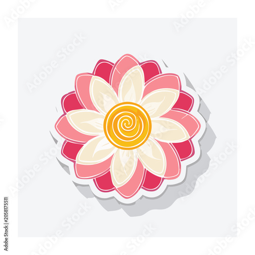 Colorful flat design flower illustration