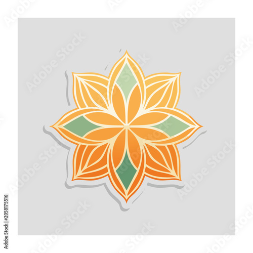 Colorful lotus mandala illustration