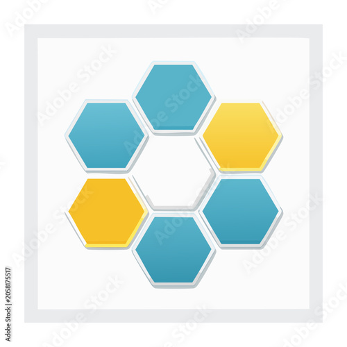 Colorful Hexagon Cluster in Flat Design