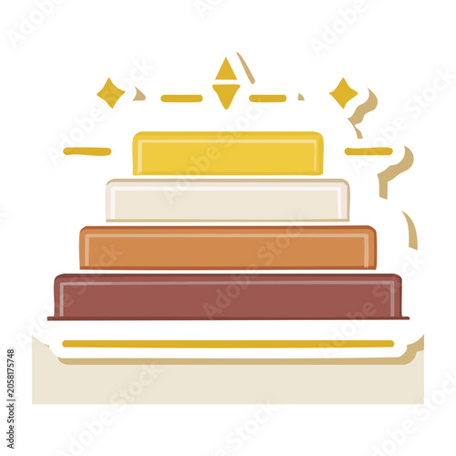 Flat Design Layered Cake Illustration