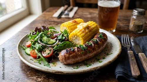 Grilled Krakauer Sausage Meal Plate
