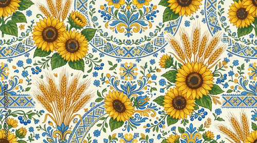 Sunflowers on decorative ceramic tile.