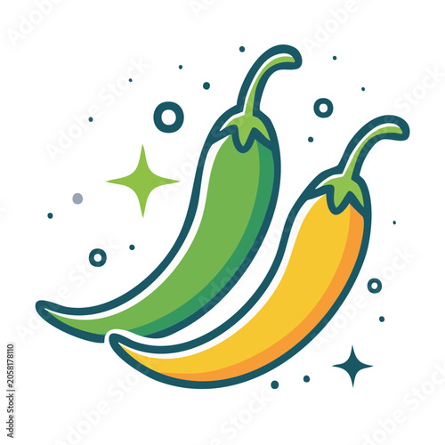 Flat design yellow banana with stars and dots