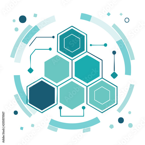 Hexagon geometric pattern flat design
