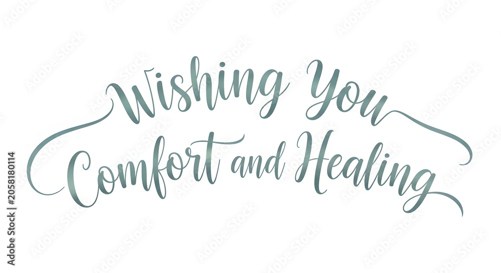 Fototapeta premium Comforting words, healing message, teal typography, inspirational quote, wellness phrase