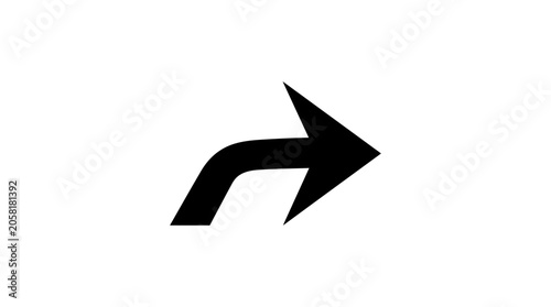 Foto Black Arrow Pointing Right Direction Sign.