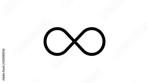 Obraz na plátne Black Infinity Symbol on White Background.