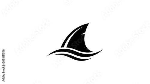 Cuadro en lienzo Black Shark Fin Swimming Upwards.
