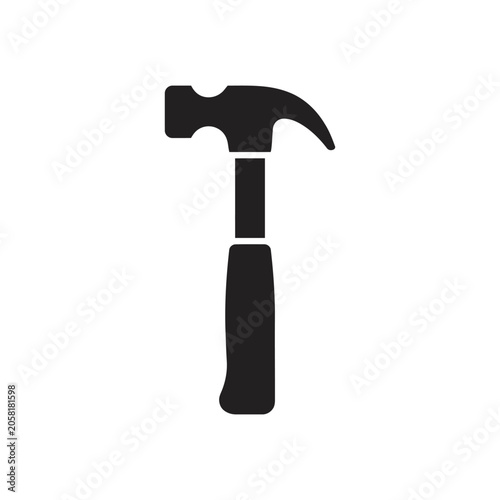 Photography Black hammer with handle.