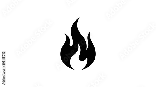 Bild auf Leinwand Black flame icon graphic symbol.