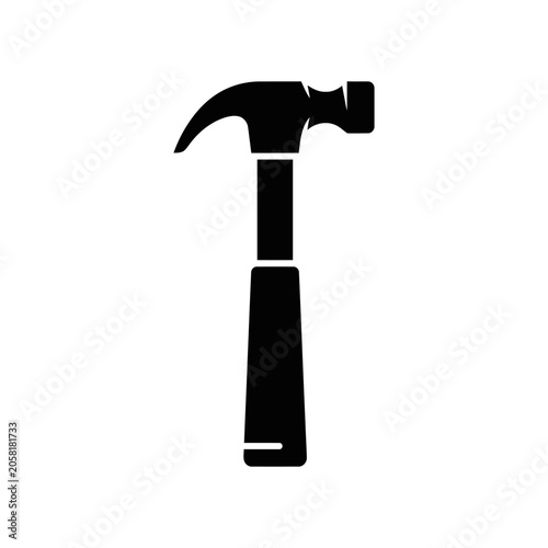 Foto Black silhouette of a hammer tool.