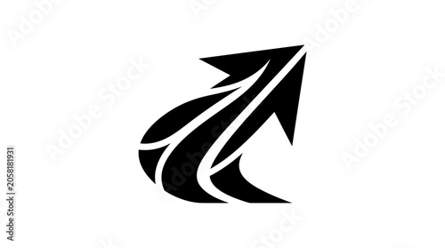 фотографія Black and white arrow graphic symbol.