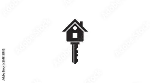 Black house shaped key icon.