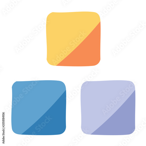 Colorful gradient squares in flat design