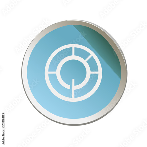 Flat design radar icon on light blue background