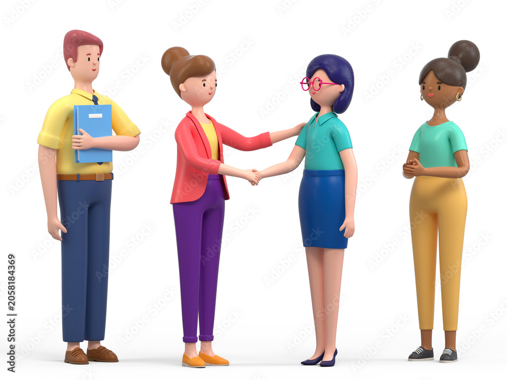 Fototapeta premium Handshake for success, agreement in business, diverse collaboration