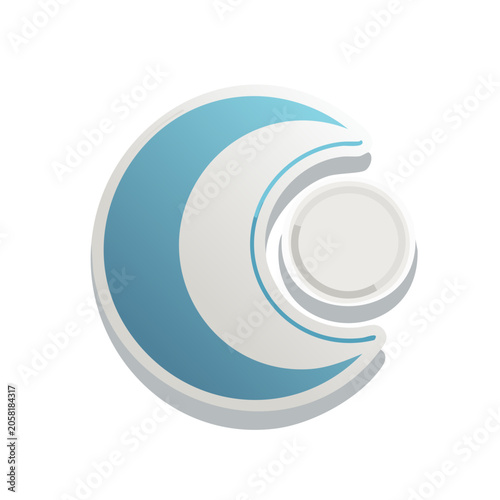 Recycling symbol flat design icon