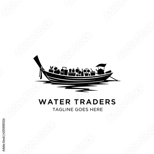 Foto Versatile maritime emblem capturing the essence of historical river commerce and cultural travel, suitable for tour operators and transport companies