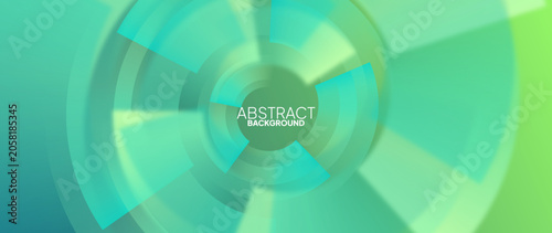 Foto Simple abstract green background with a circle shape right in the middle with a beautiful and fitting color gradation