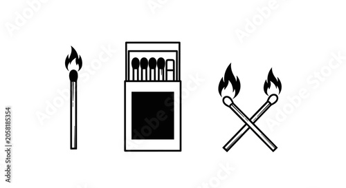 Obraz na plátne Matches and matchbox with fire.