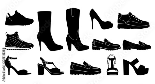 Foto Collection of various footwear styles.