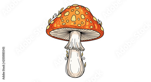 Tableau sur toile Amanita muscaria mushroom cap fungus.